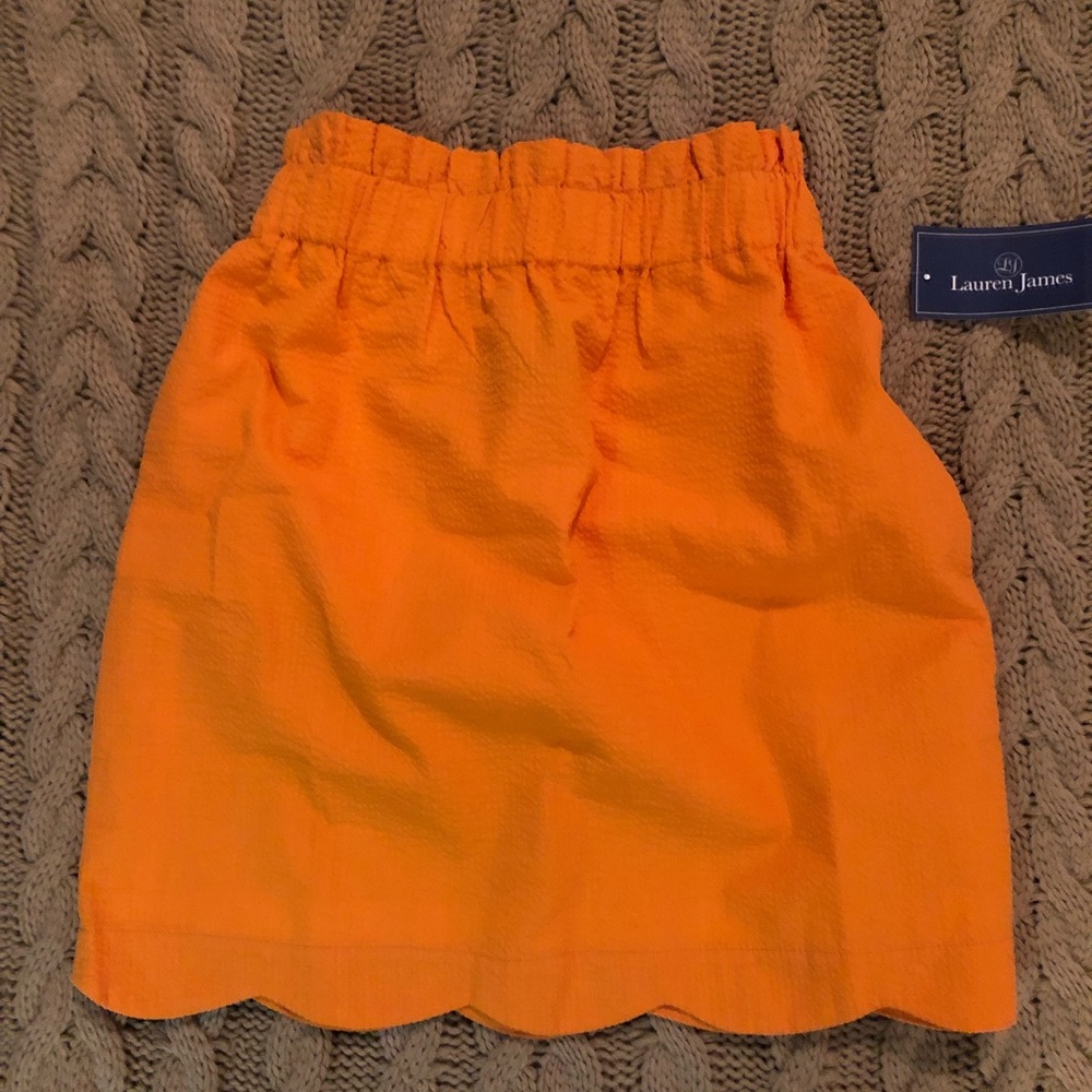 Lauren James Orange Seersucker skirt
